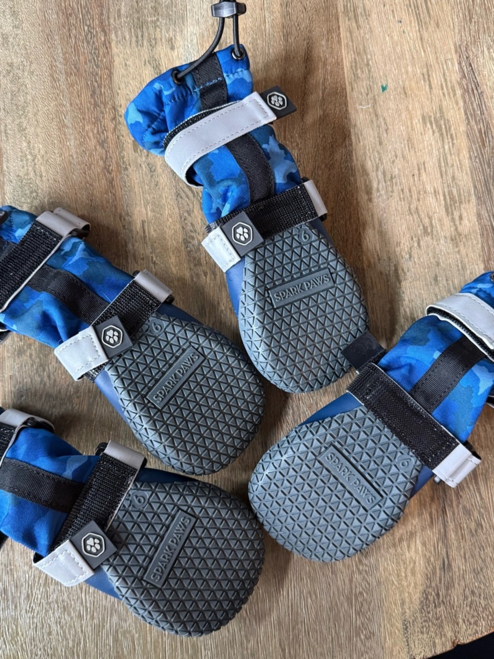 Spark Paws Dog Rainboots, Waterproof Dog Shoes - Blue Camo - Picture 7 of 10